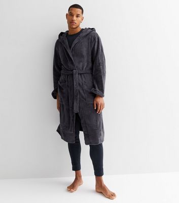MENS LUXURY NAVY Fleece Super Soft Dressing Gown Robe Shawl Collar Warm  Gift £19.99 - PicClick UK